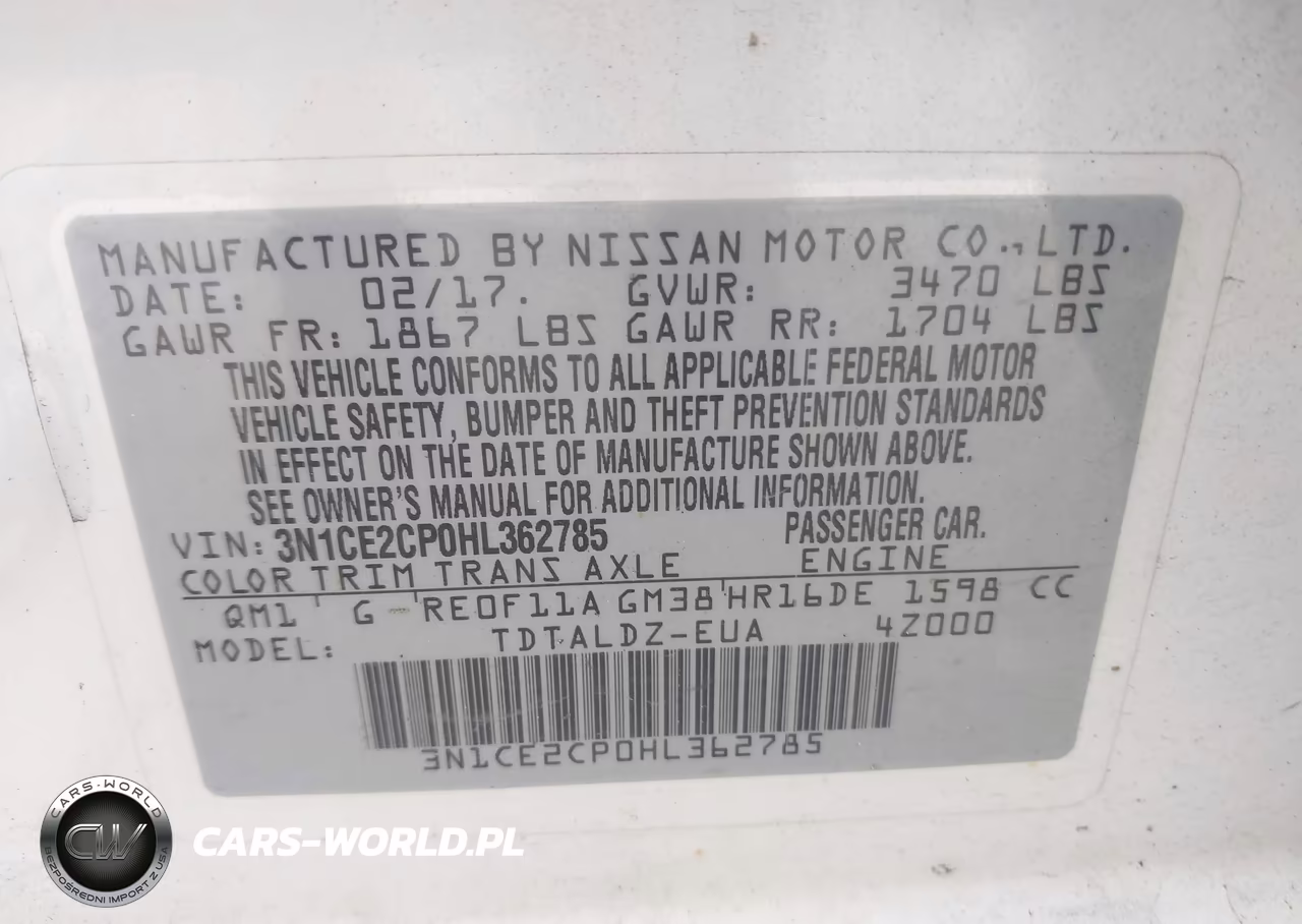 2017 Nissan Versa Note Sv VIN:3N1CE2CP0HL362785 - 9