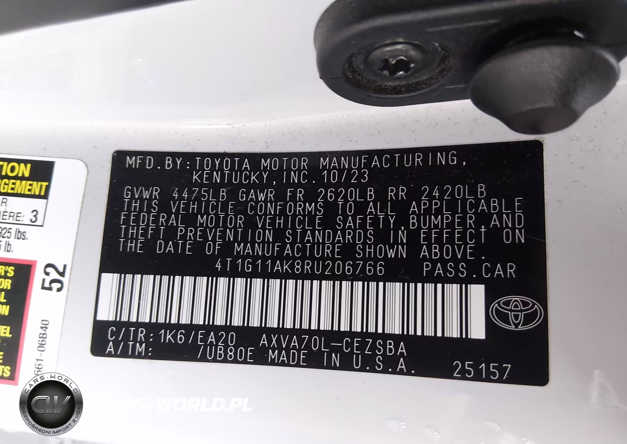 2024 Toyota Camry Se VIN:4T1G11AK8RU206766 - 9