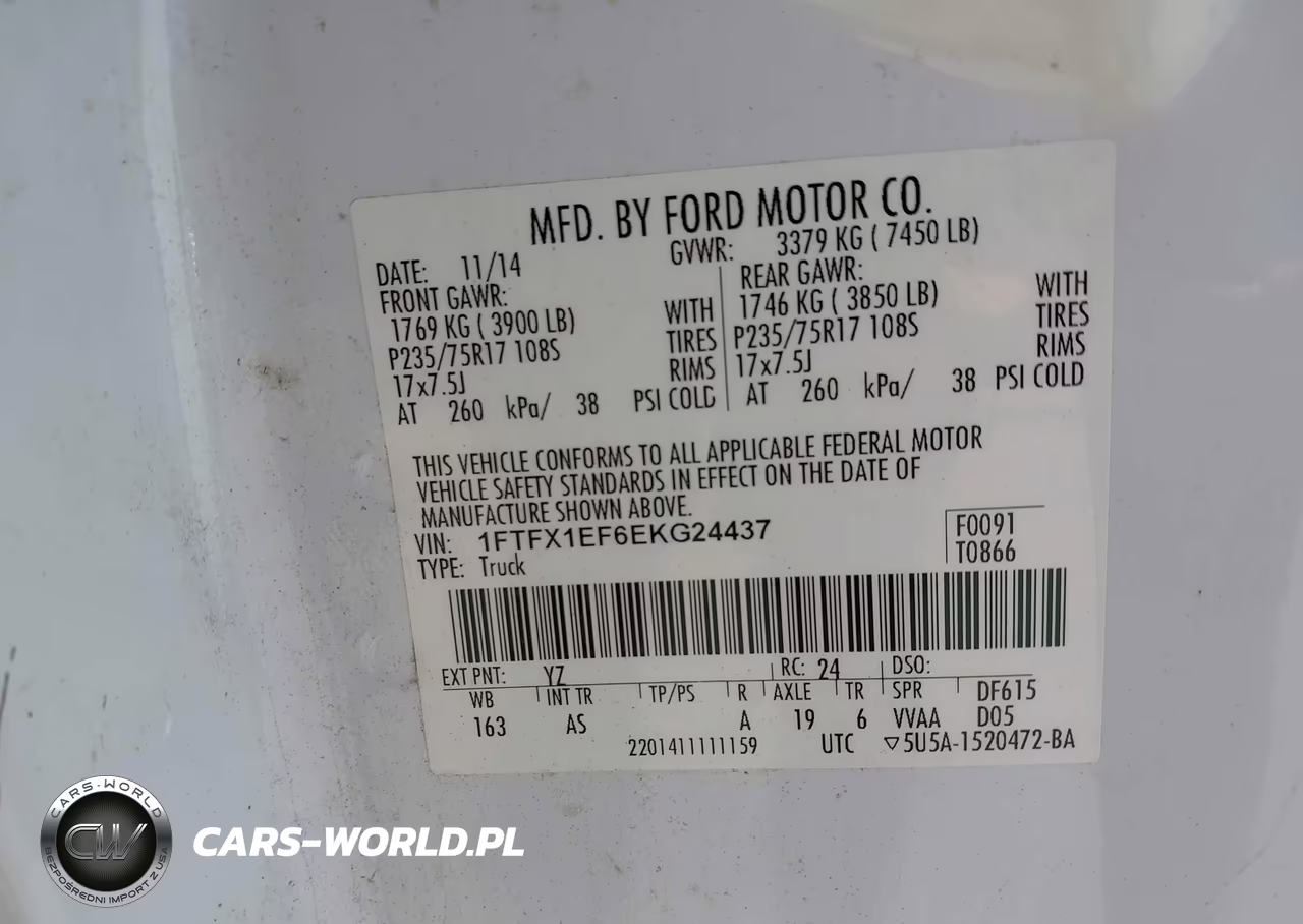 2014 Ford F-150 Xl VIN:1FTFX1EF6EKG24437 - 9