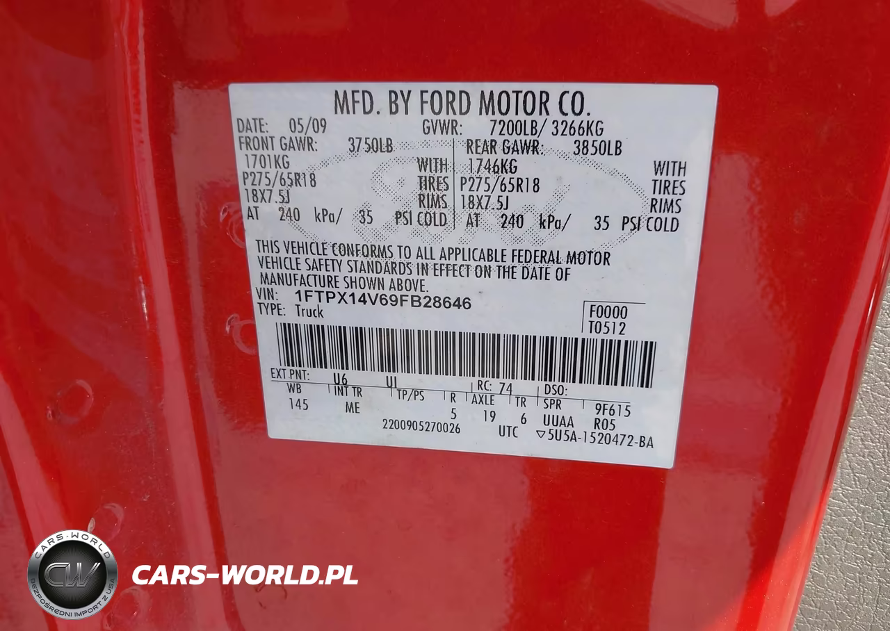 2009 Ford F-150 Fx4-Lariat-Xl-Xlt VIN:1FTPX14V69FB28646 - 9