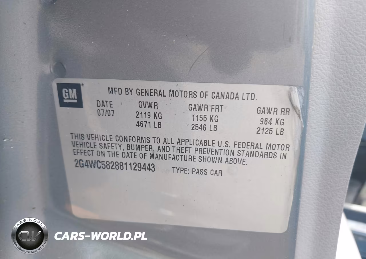 2008 Buick Lacrosse Cx VIN:2G4WC582881129443 - 9