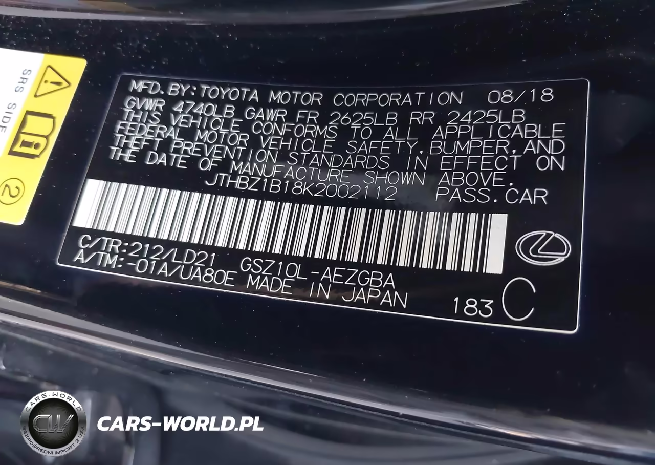 2019 Lexus Es 350 VIN:JTHBZ1B18K2002112 - 9