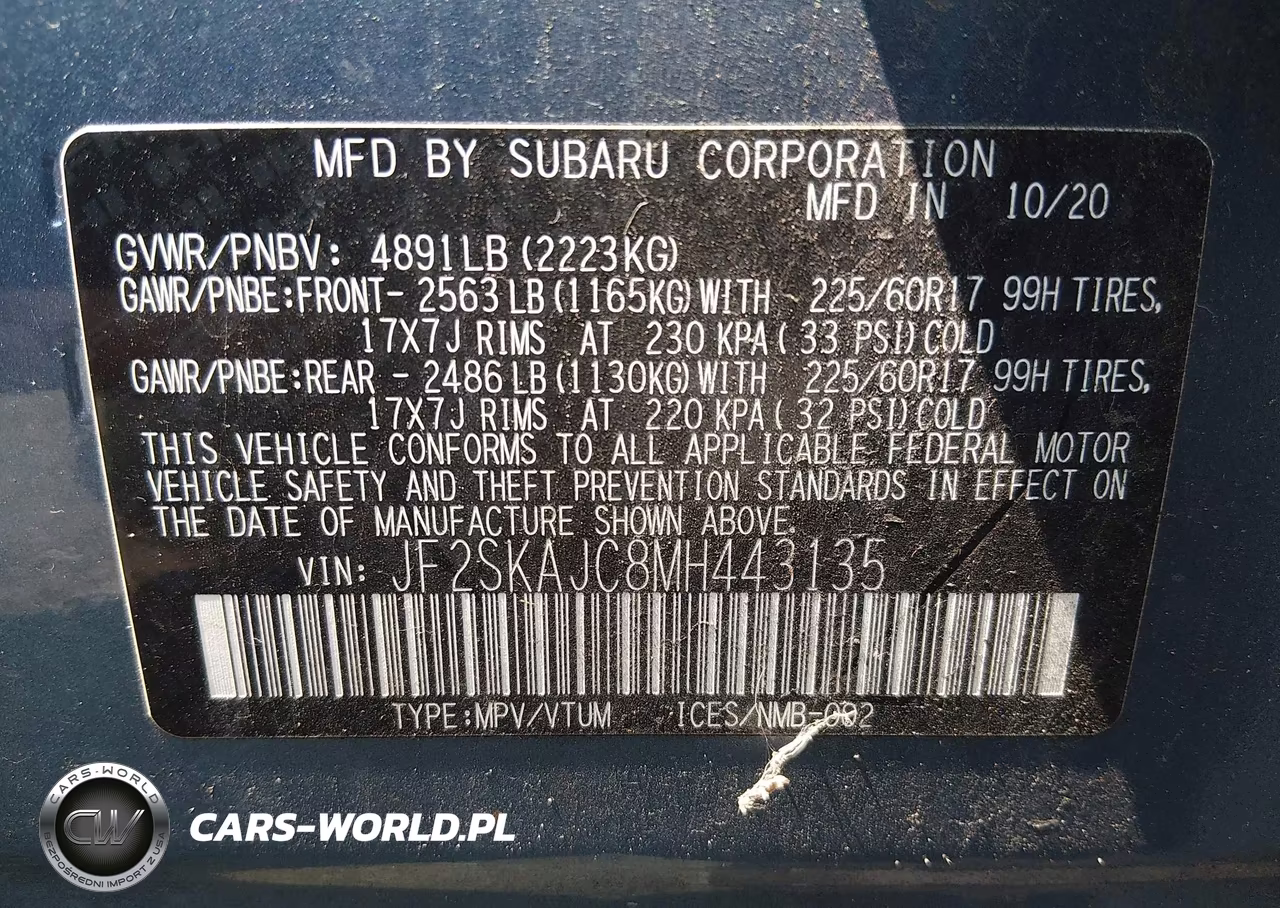 2021 Subaru Forester Premium VIN:JF2SKAJC8MH443135 - 9