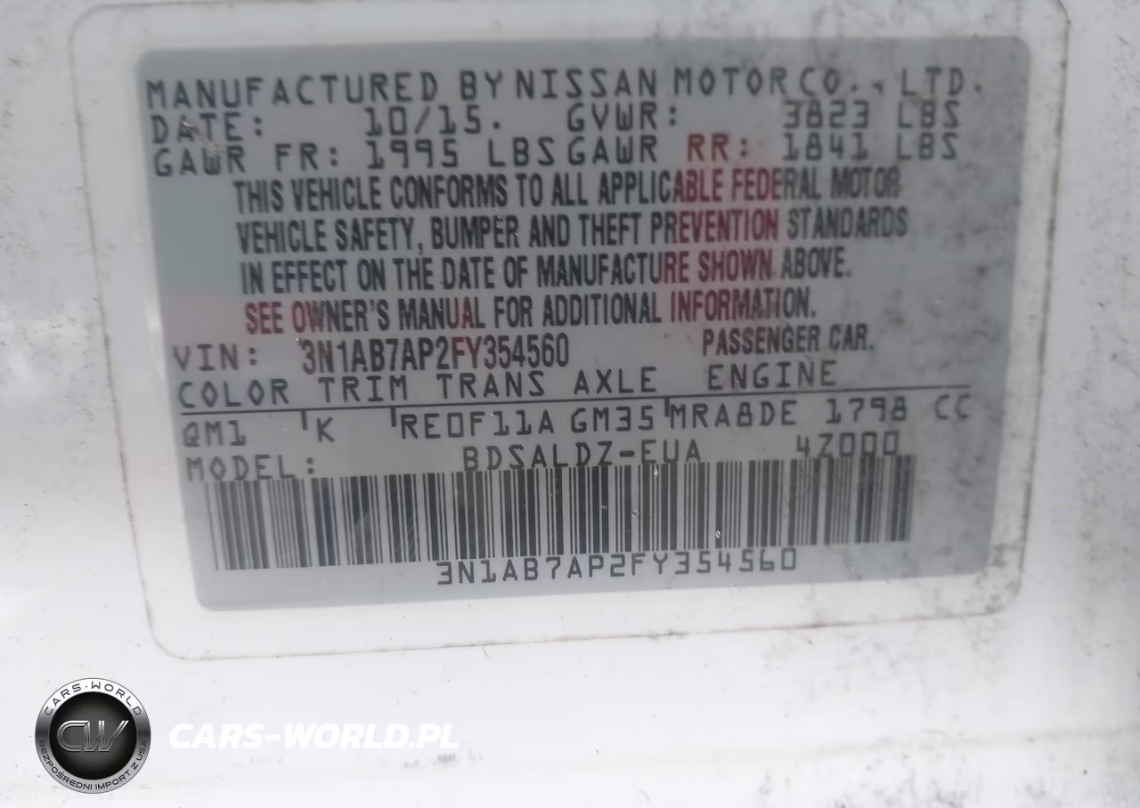 2015 Nissan Sentra Sv VIN:3N1AB7AP2FY354560 - 9