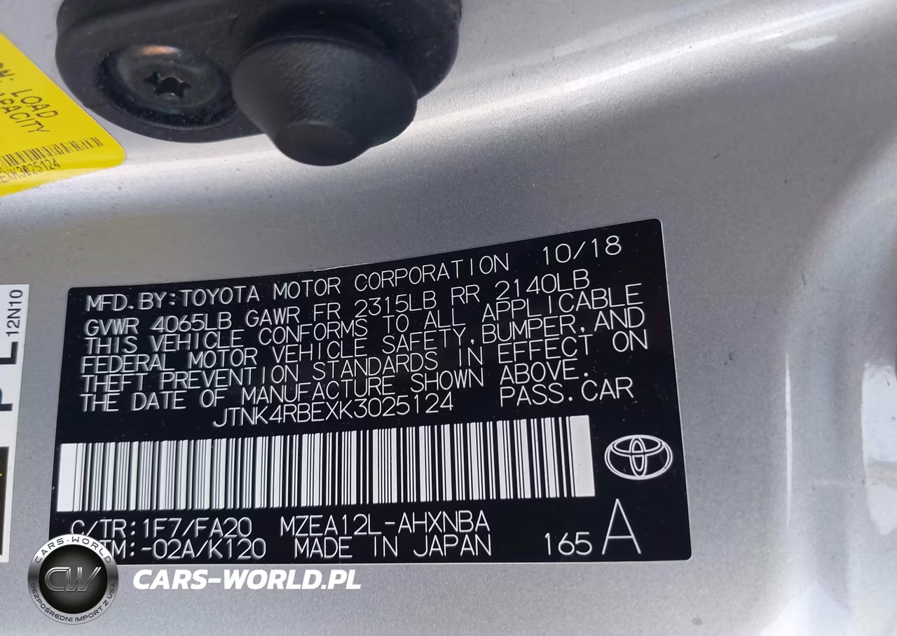 2019 Toyota Corolla Se VIN:JTNK4RBEXK3025124 - 9