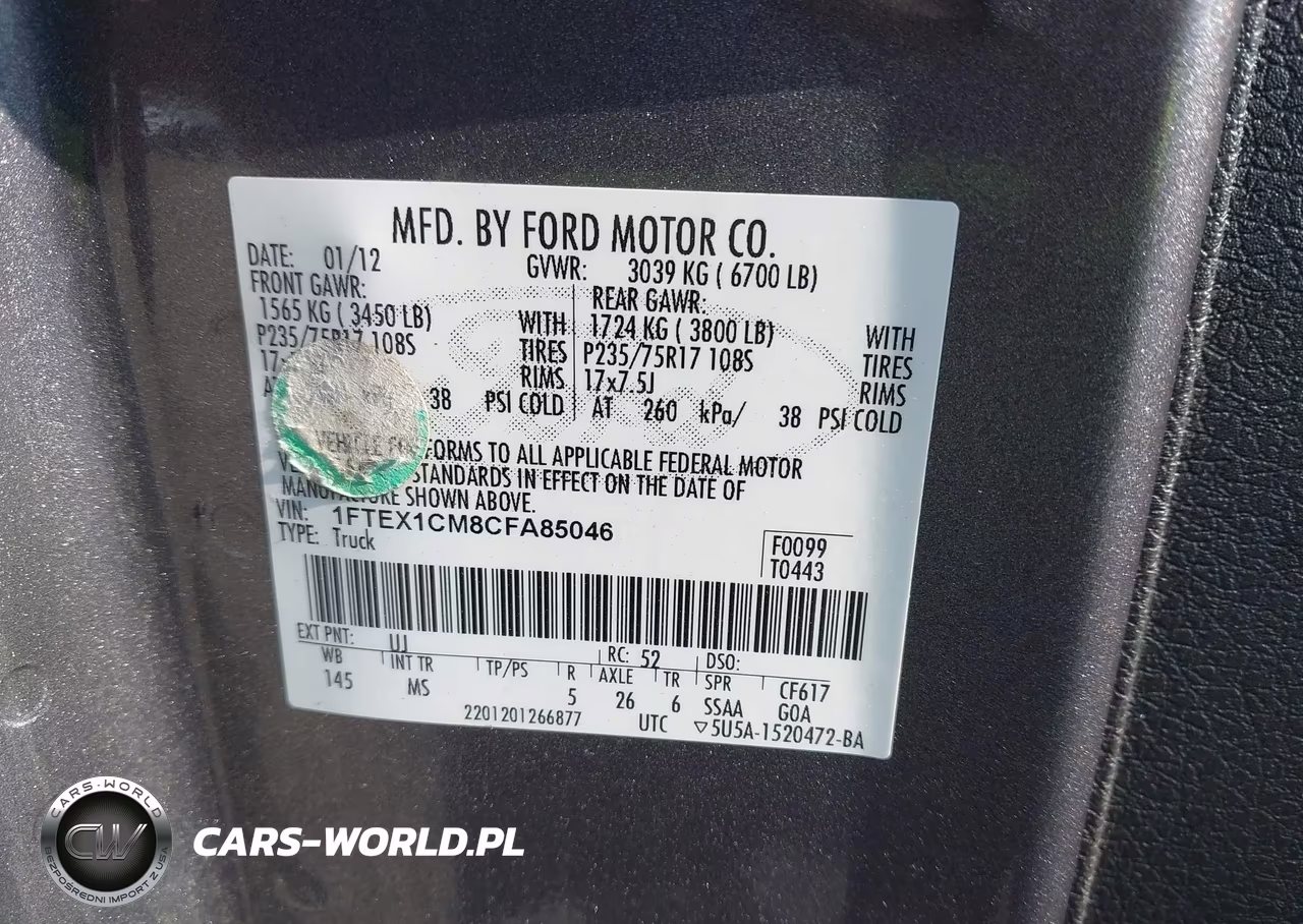 2012 Ford F-150 Xlt VIN:1FTEX1CM8CFA85046 - 9