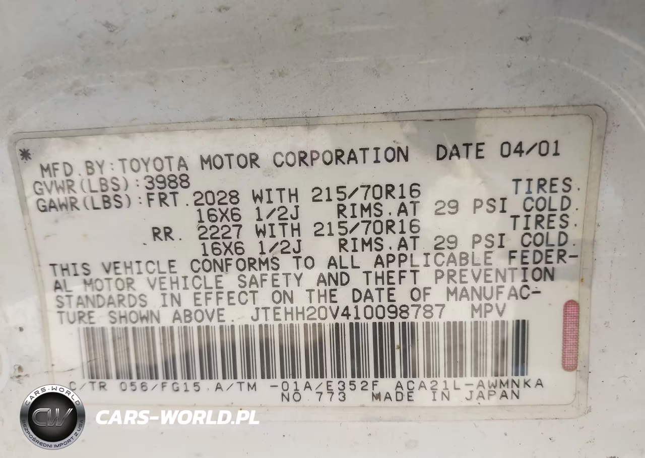 2001 Toyota Rav4 VIN:JTEHH20V410098787 - 9
