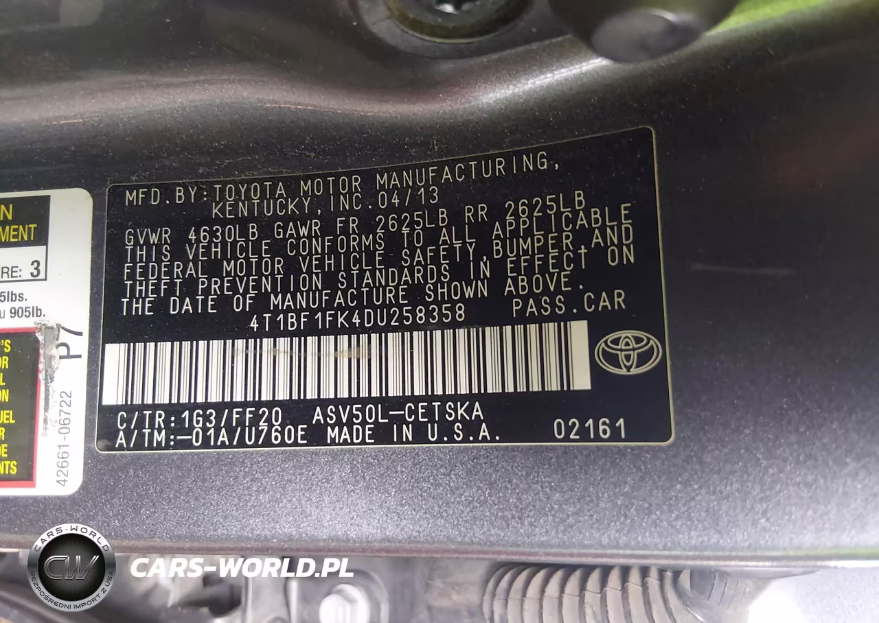 2013 Toyota Camry Se VIN:4T1BF1FK4DU258358 - 9