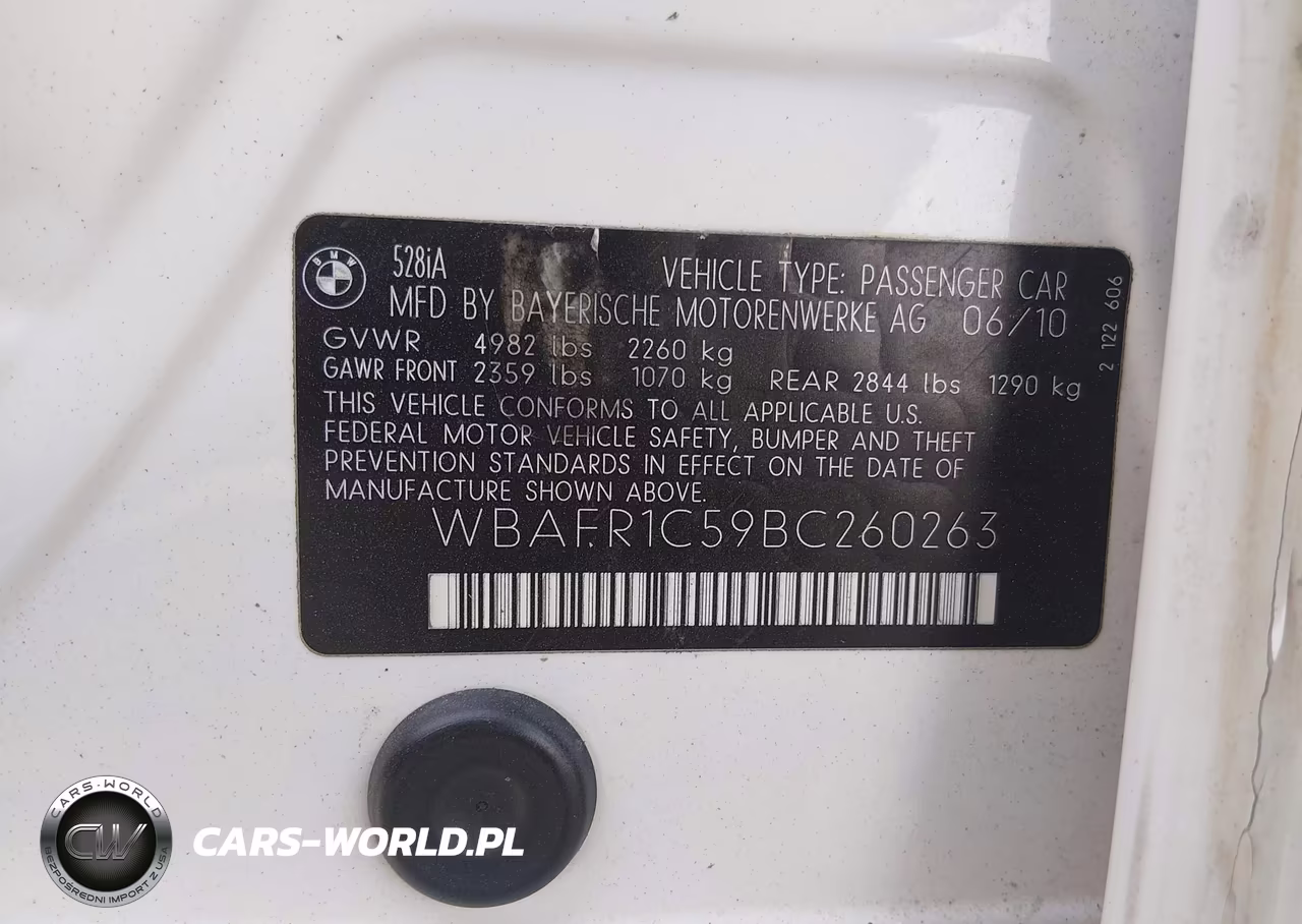 2011 BMW 528I VIN:WBAFR1C59BC260263 - 9
