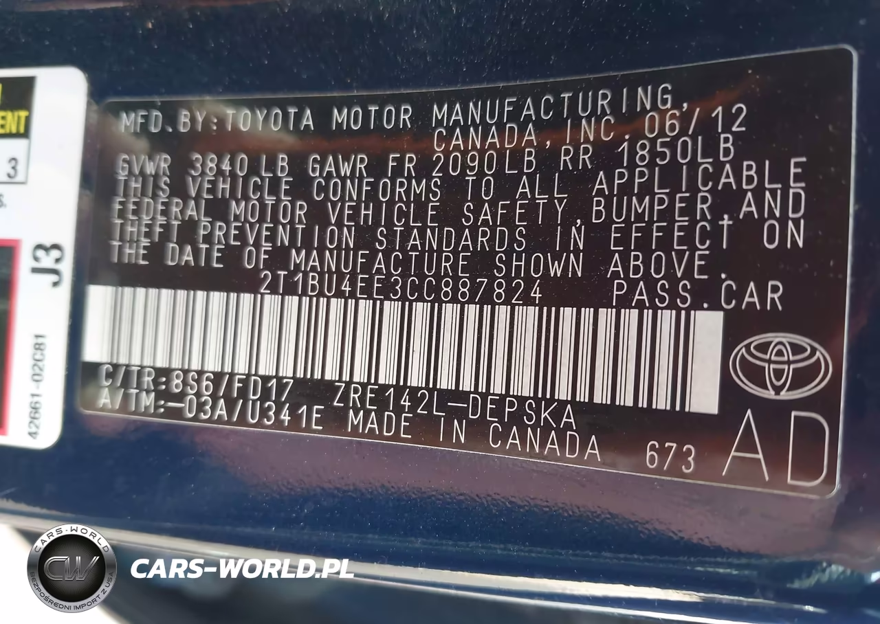 2012 Toyota Corolla S VIN:2T1BU4EE3CC887824 - 9