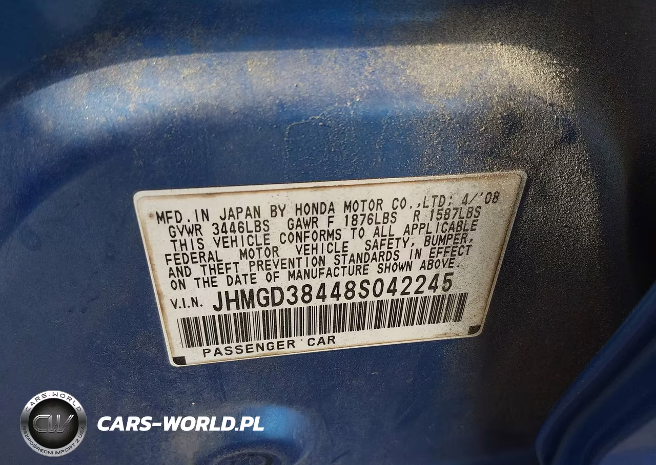2008 Honda Fit VIN:JHMGD38448S042245 - 9