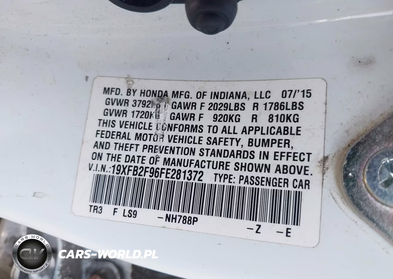 2015 Honda Civic Ex-L VIN:19XFB2F96FE281372 - 9