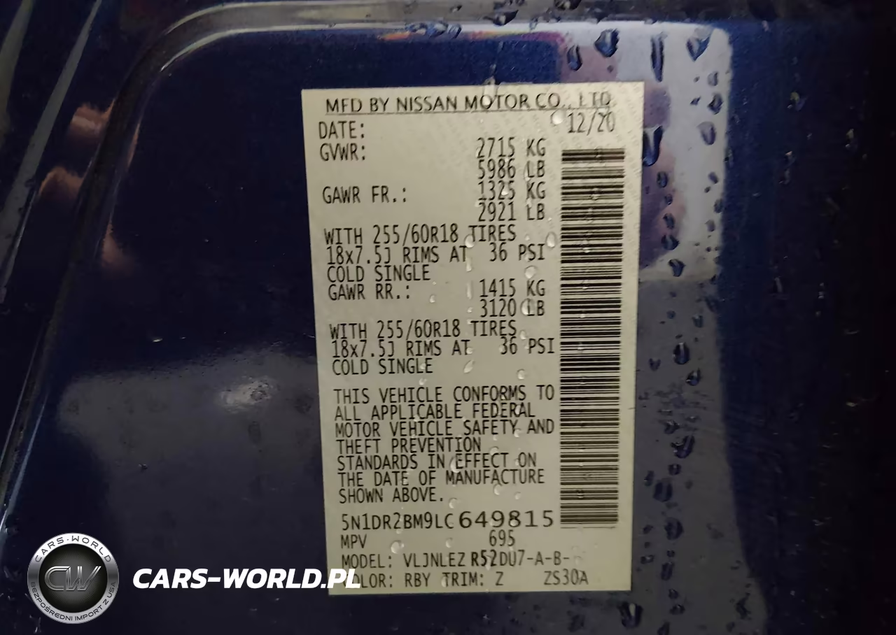 2020 Nissan Pathfinder Sv 4Wd VIN:5N1DR2BM9LC649815 - 9