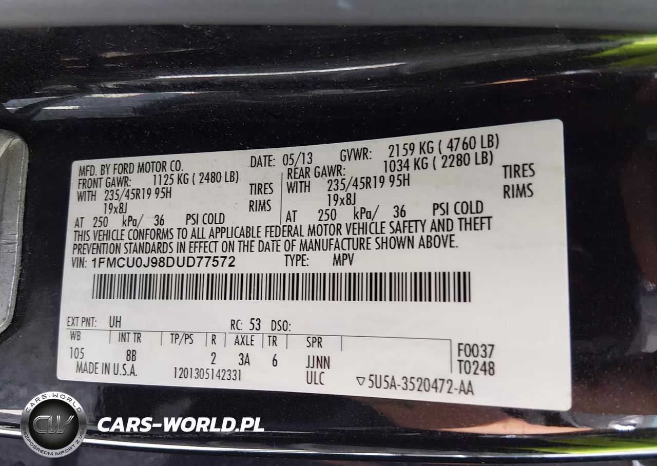 2013 Ford Escape Titanium VIN:1FMCU0J98DUD77572 - 9