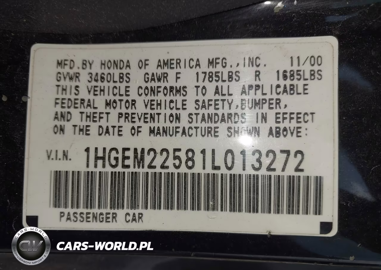 2001 Honda Civic Lx VIN:1HGEM22581L013272 - 9