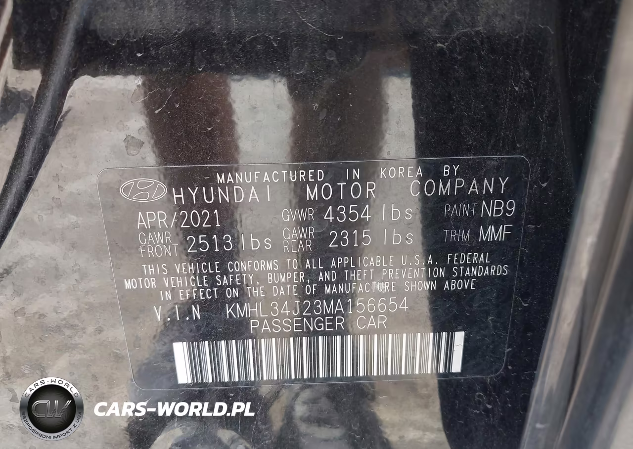 2021 Hyundai Sonata Limited VIN:KMHL34J23MA156654 - 9