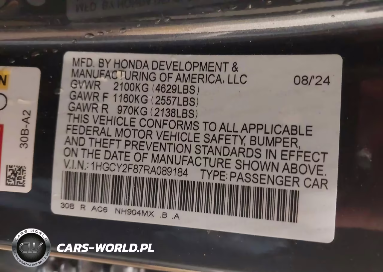 2024 Honda Accord Hybrid Touring VIN:1HGCY2F87RA089184 - 9