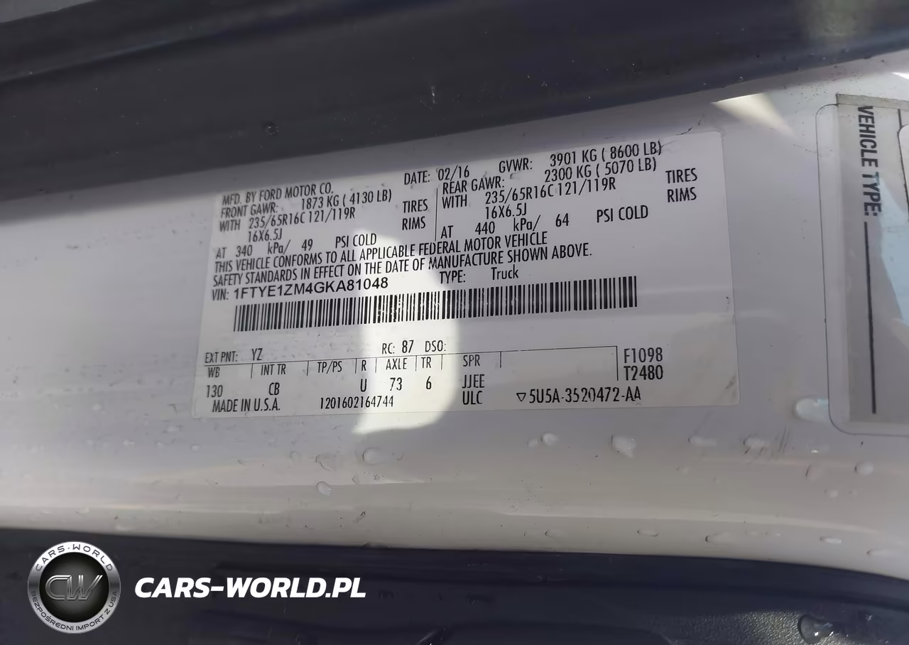 2016 Ford Transit-150 VIN:1FTYE1ZM4GKA81048 - 9