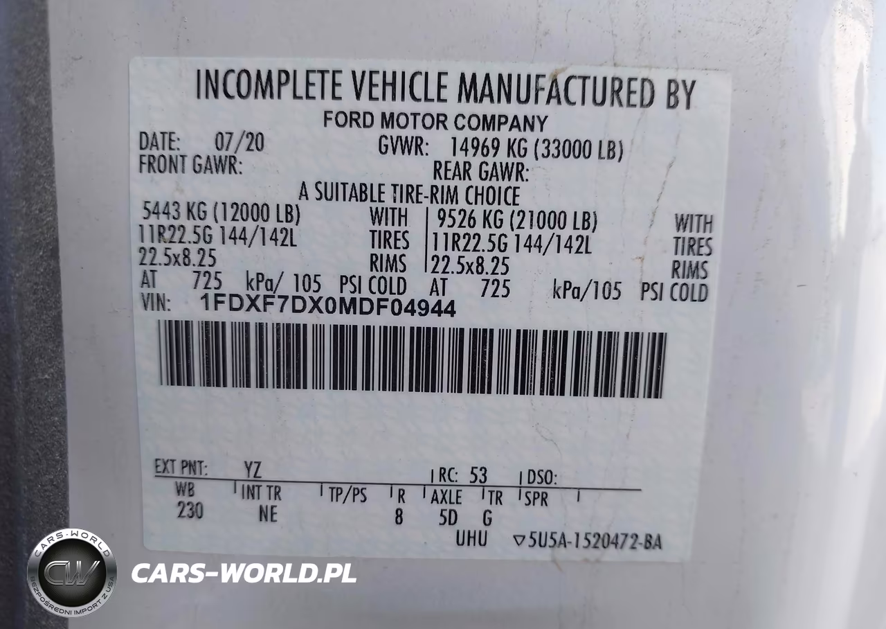 2021 Ford F-750 Diesel VIN:1FDXF7DX0MDF04944 - 9