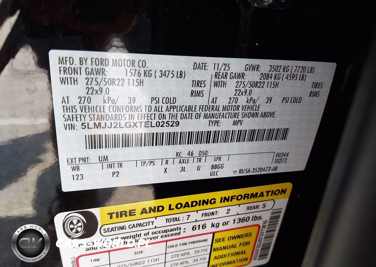 2026 Lincoln Navigator Reserve VIN:5LMJJ2LGXTEL02529 - 9