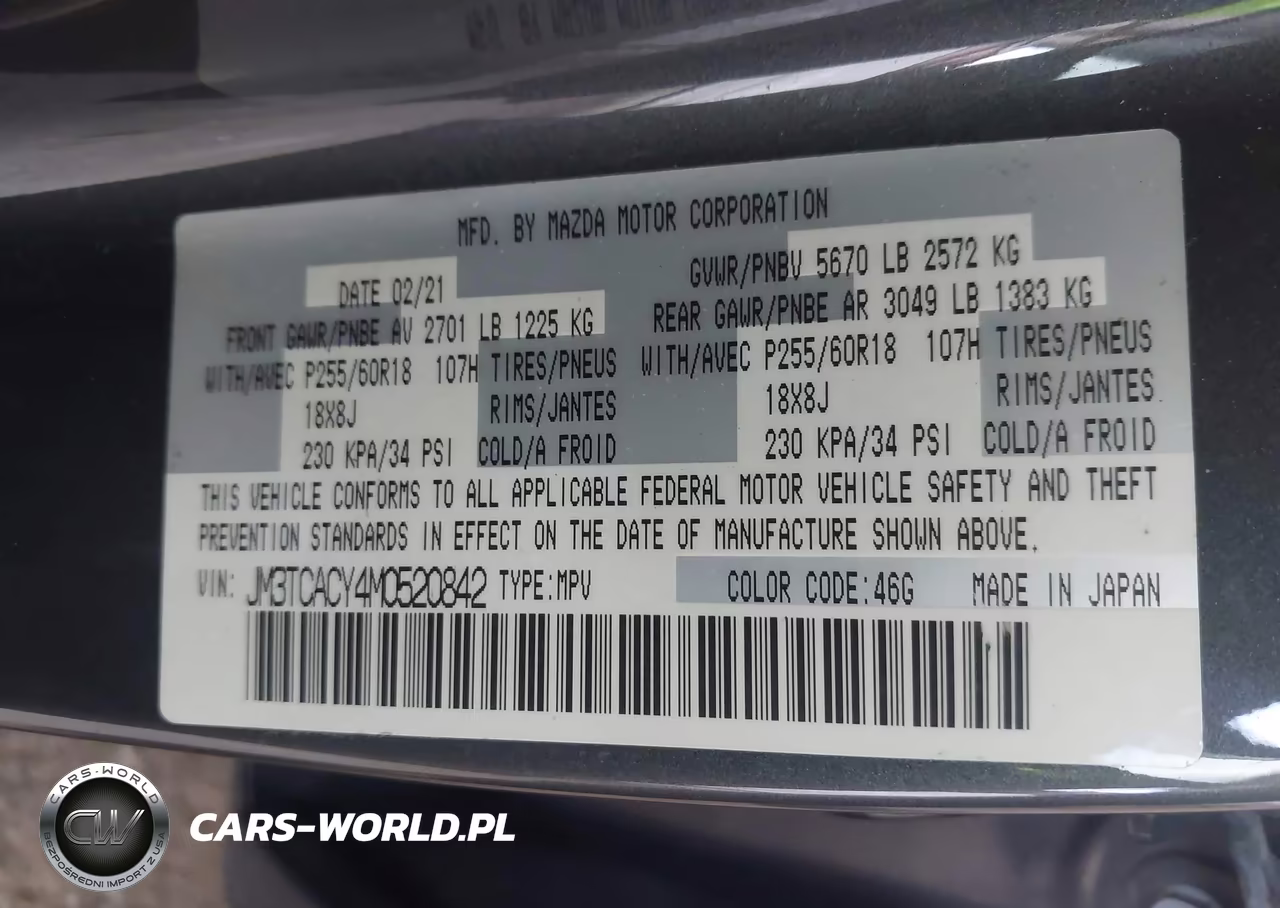 2021 Mazda Cx-9 Touring VIN:JM3TCACY4M0520842 - 9