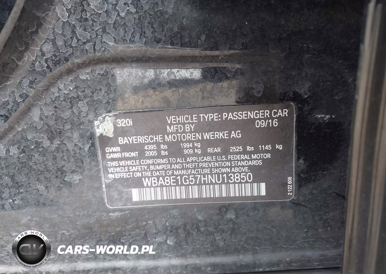 2017 BMW 320I VIN:WBA8E1G57HNU13850 - 9