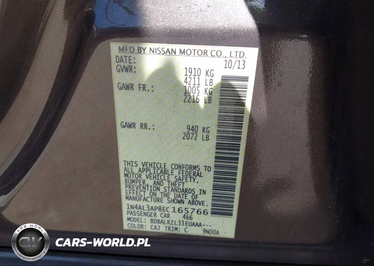2014 Nissan Altima 2.5 S VIN:1N4AL3AP8EC165766 - 9