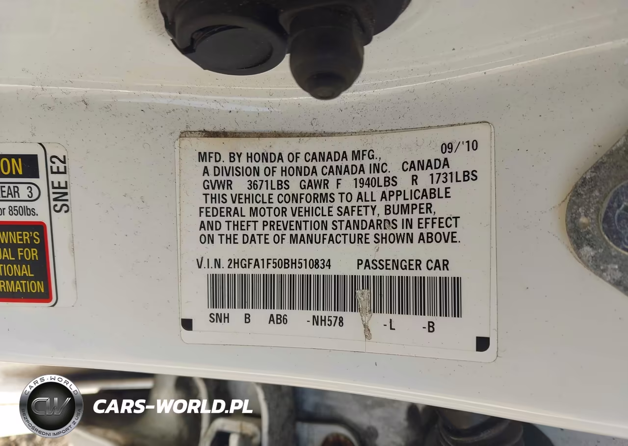 2011 Honda Civic Lx VIN:2HGFA1F50BH510834 - 9