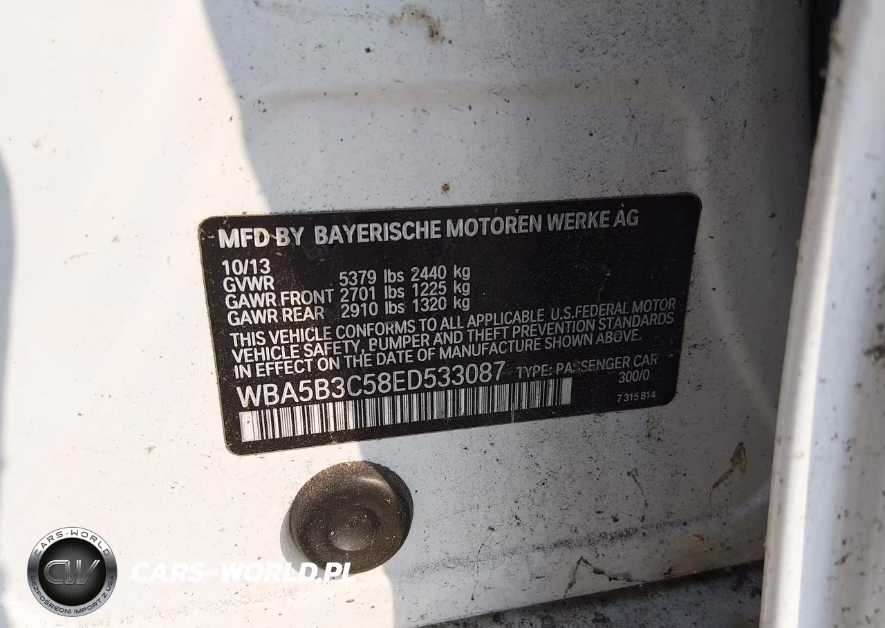 2014 BMW 535I xDrive VIN:WBA5B3C58ED533087 - 9