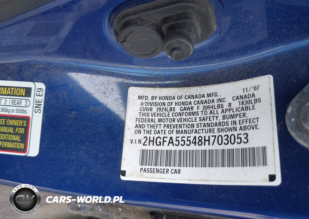 2008 Honda Civic Si-Si Mugen VIN:2HGFA55548H703053 - 9