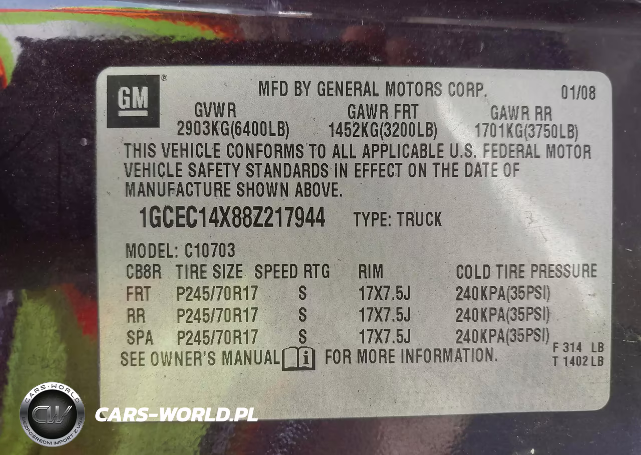 2008 Chevrolet Silverado 1500 Work Truck VIN:1GCEC14X88Z217944 - 9