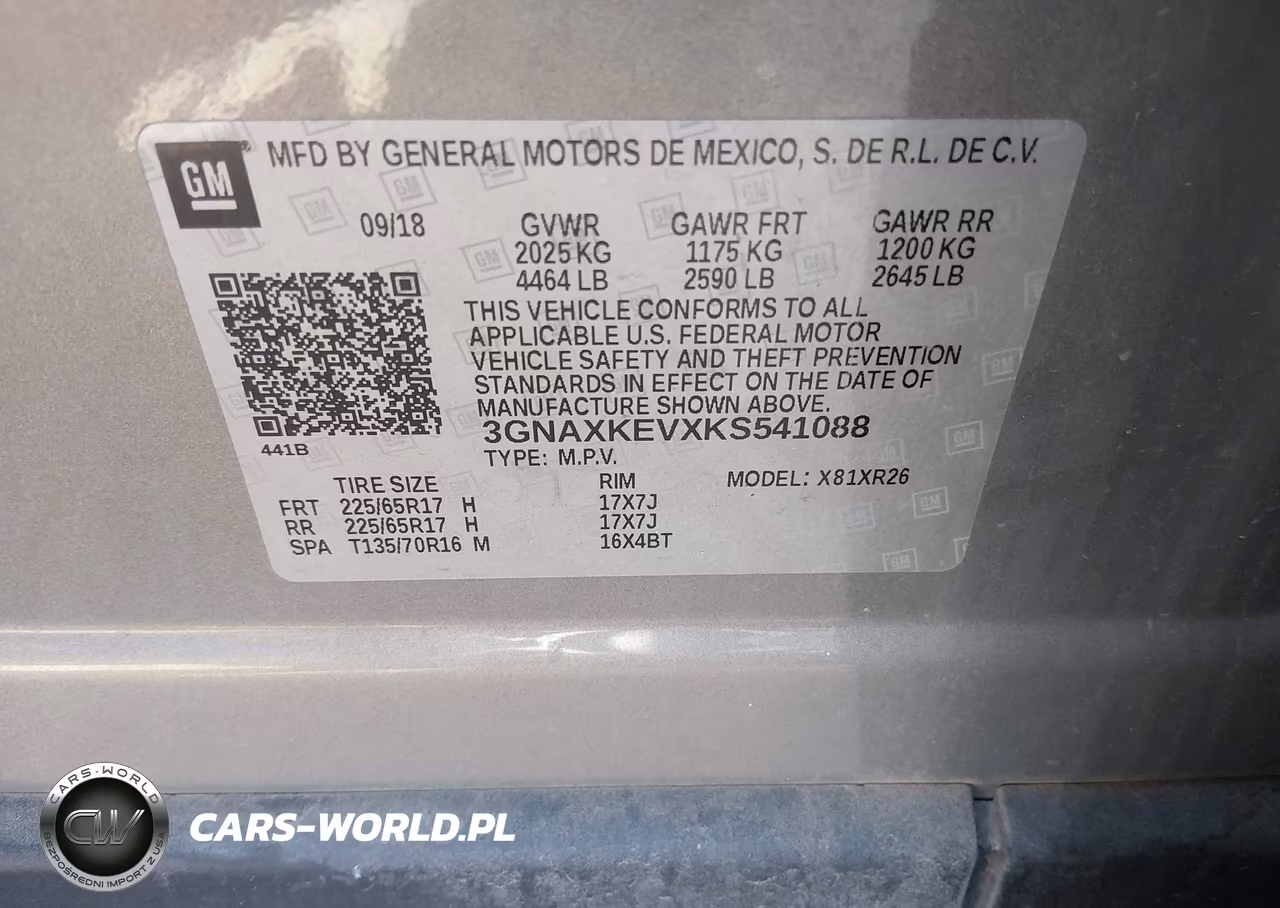 2019 Chevrolet Equinox Lt VIN:3GNAXKEVXKS541088 - 9