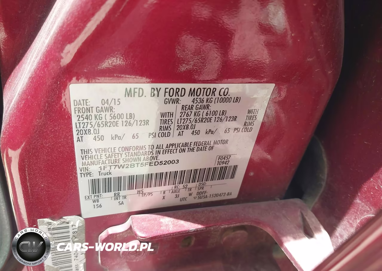 2015 Ford F-250 Lariat VIN:1FT7W2BT5FED52003 - 9