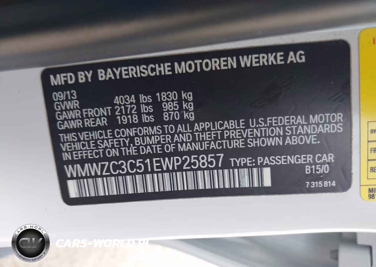 2014 Mini Countryman Cooper S VIN:WMWZC3C51EWP25857 - 9