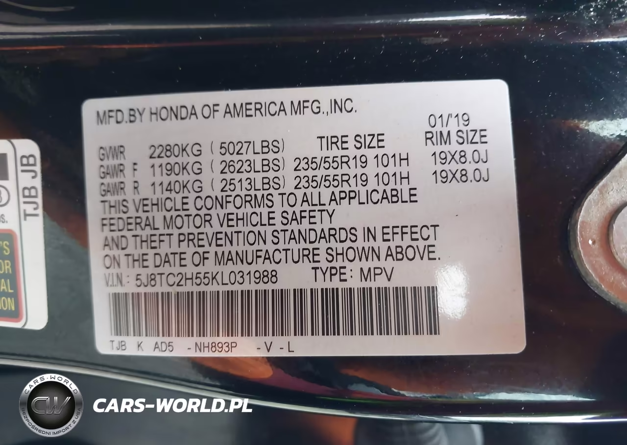 2019 Acura Rdx Technology Package VIN:5J8TC2H55KL031988 - 9