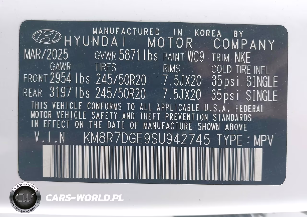 2025 Hyundai Palisade Calligraphy Night Edition VIN:KM8R7DGE9SU942745 - 9