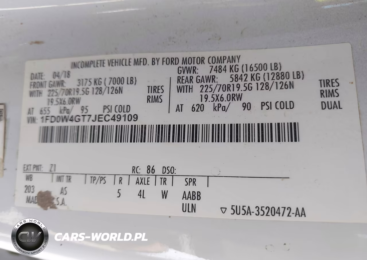 2018 Ford F450 Super Duty VIN:1FD0W4GT7JEC49109 - 8