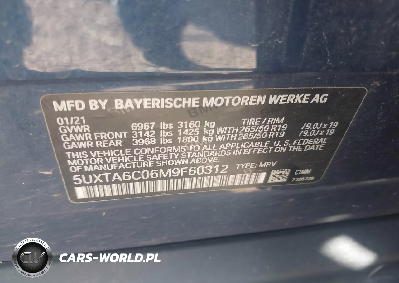 2021 BMW X5 Phev xDrive45E VIN:5UXTA6C06M9F60312 - 9