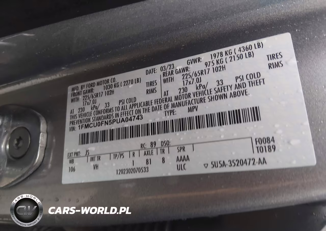 2023 Ford Escape VIN:1FMCU0FN5PUA04743 - 9