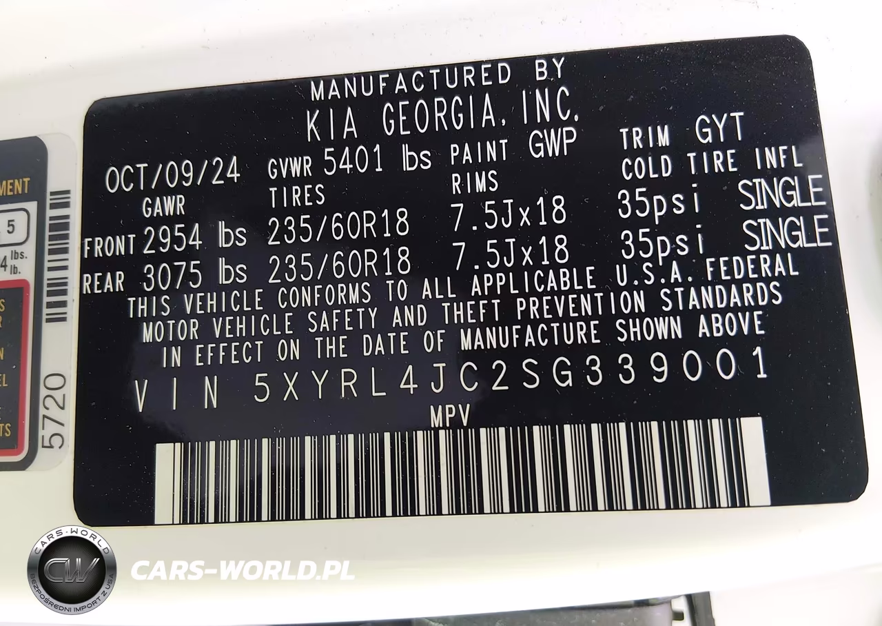 2025 Kia Sorento S VIN:5XYRL4JC2SG339001 - 9