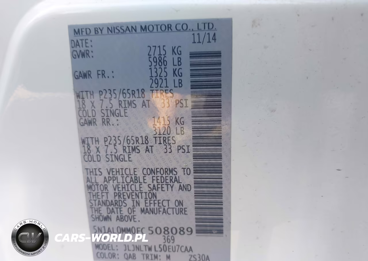 2015 Infiniti Qx60 VIN:5N1AL0MM0FC508089 - 9