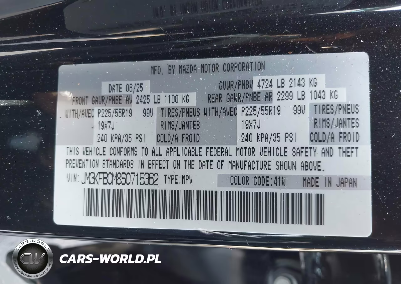 2025 Mazda Cx-5 2.5 S Carbon Edition VIN:JM3KFBCM8S0715362 - 9