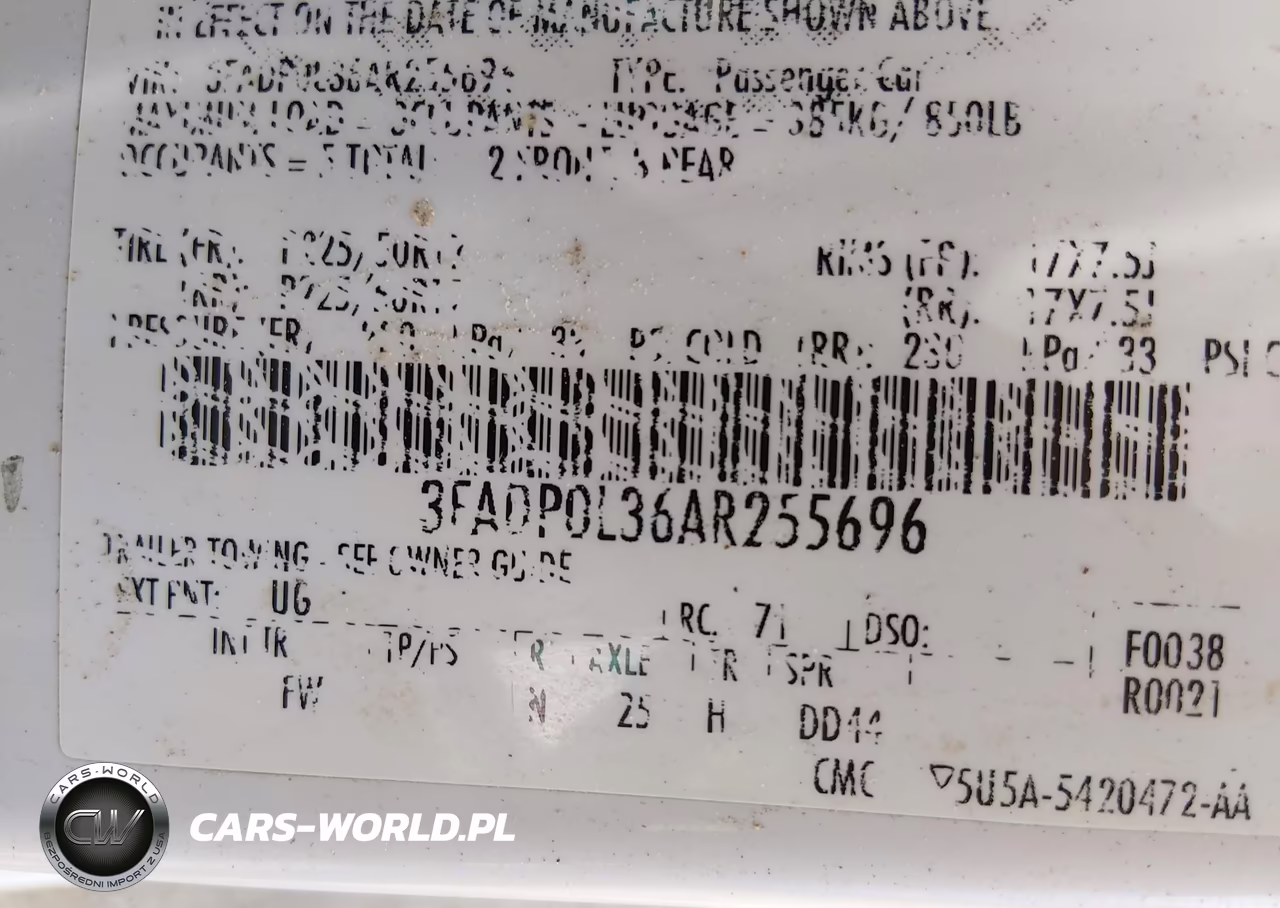 2010 Ford Fusion Hybrid VIN:3FADP0L36AR255696 - 9
