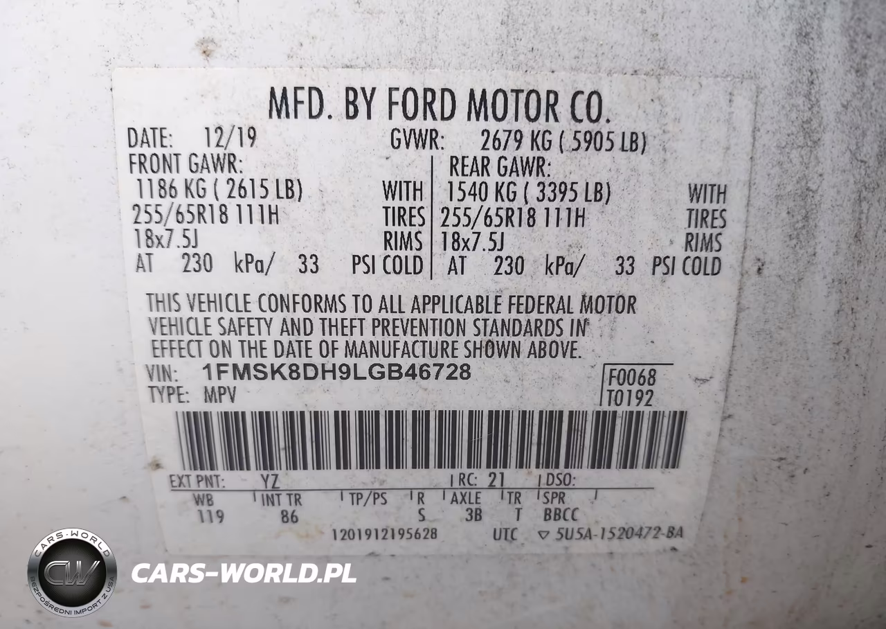 2020 Ford Explorer Xlt VIN:1FMSK8DH9LGB46728 - 9