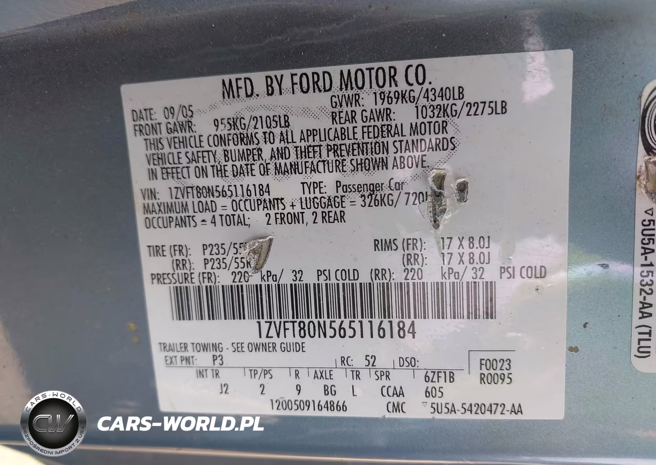 2006 Ford Mustang V6 VIN:1ZVFT80N565116184 - 9