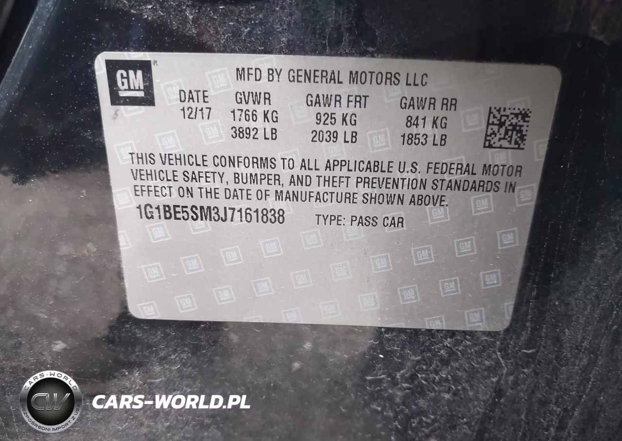 2018 Chevrolet Cruze Lt Auto VIN:1G1BE5SM3J7161838 - 9