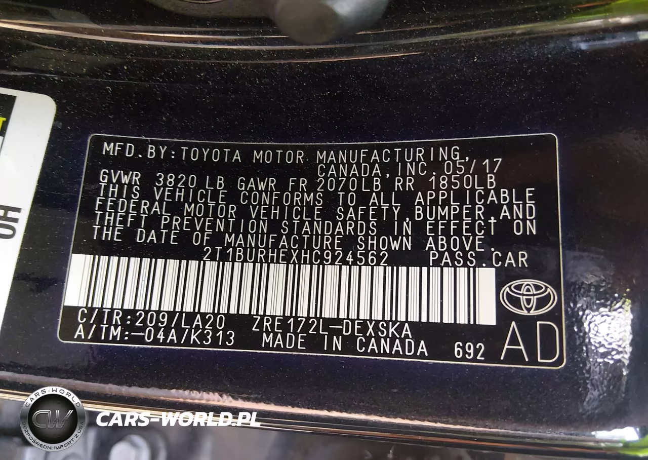 2017 Toyota Corolla Xse VIN:2T1BURHEXHC924562 - 9