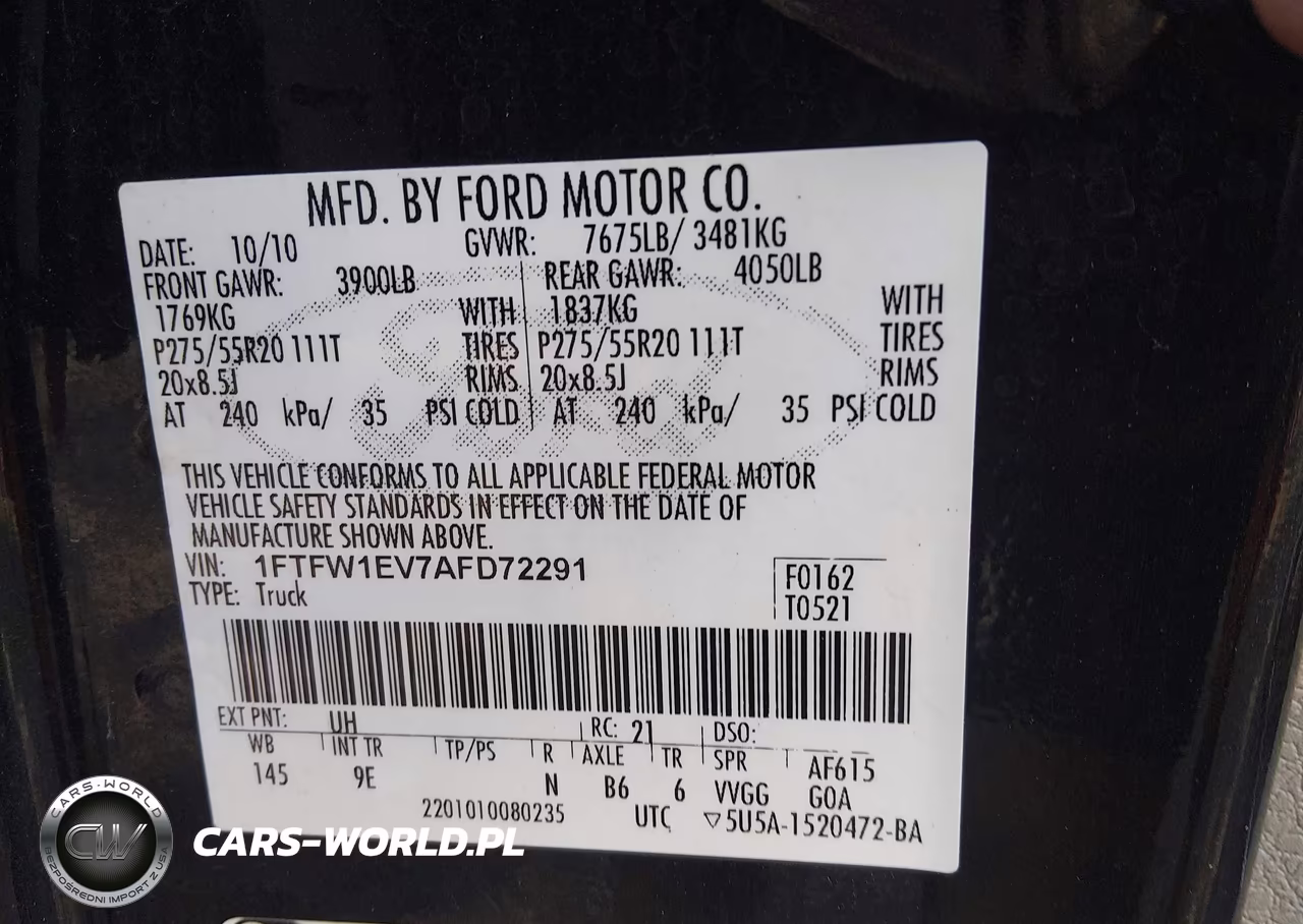 2010 Ford F-150 Fx4-Harley-Davidson-King Ranch-Lariat-Platinum-Xl-Xlt VIN:1FTFW1EV7AFD72291 - 9