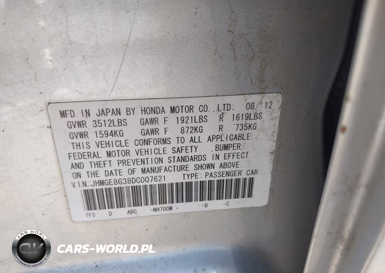 2013 Honda Fit VIN:JHMGE8G38DC007621 - 9