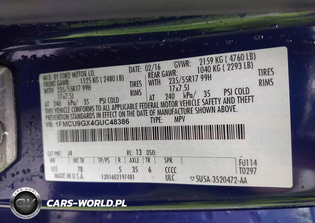 2016 Ford Escape Se VIN:1FMCU9GX4GUC48386 - 9